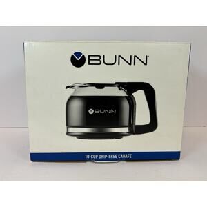 BUNN 10 Cup Drip-Free Glass Carafe Replacement Coffee Pot Black Handle Open Box